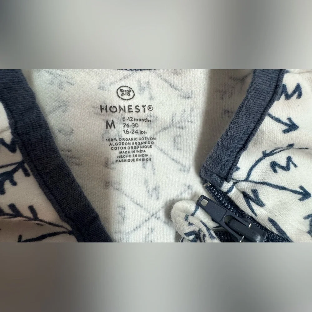 HonestBaby Baby Organic Cotton Wearable Blanket, Compass, Medium